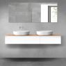 Oltens Vernal bathroom furniture set 160 cm with countertop, white gloss/oak 68356000 zdj.1