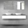 Oltens Vernal bathroom furniture set 160 cm with countertop, white gloss/matte black 68357000 zdj.1