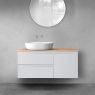Oltens Vernal bathroom furniture set 100 cm with countertop, matte grey/oak 68202700 zdj.1