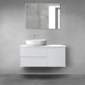 Oltens Vernal bathroom furniture set 100 cm with countertop, matte grey/white gloss 68204700 zdj.1