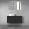 Oltens Vernal bathroom furniture set 100 cm with countertop, matte black/oak 68251300 zdj.1
