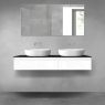 Oltens Vernal bathroom furniture set 140 cm with countertop, white gloss/matte black 68322000 zdj.1