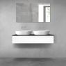 Oltens Vernal wall-mounted base unit 120 cm with Tera countertop, white gloss/black marble 68717000 zdj.1