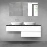 Oltens Vernal bathroom furniture set 140 cm with countertop, white gloss/matte black 68326000 zdj.1