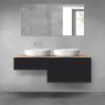 Oltens Vernal bathroom furniture set 140 cm with countertop, matte black/oak 68305300 zdj.1