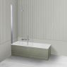 Oltens Langfoss Sela zestaw wanna prostokątna 150x70 cm akrylowa biały mat z parawanem nawannowym 115 cm 2-częściowy chrom 18001900 zdj.1