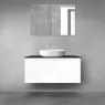 Oltens Vernal bathroom furniture set 100 cm with countertop, white gloss/matte black 68255000 zdj.1