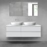 Oltens Vernal bathroom furniture set 140 cm with countertop, matte grey/white gloss 68258700 zdj.1