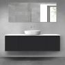 Oltens Vernal bathroom furniture set 160 cm with countertop, matte black/white gloss 68383300 zdj.1