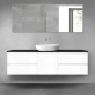 Oltens Vernal zestaw mebli łazienkowych 160 cm z blatem biały połysk/czarny mat 68401300 zdj.1