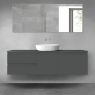 Oltens Vernal bathroom furniture set 160 cm with countertop, matte graphite 68407400 zdj.1