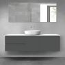 Oltens Vernal bathroom furniture set 160 cm with countertop, matte graphite/white gloss 68409400 zdj.1