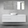 Oltens Vernal bathroom furniture set 160 cm with countertop, matte grey/white gloss 68409700 zdj.1