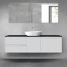 Oltens Vernal bathroom furniture set 160 cm with countertop, matte grey/matte black 68410700 zdj.1