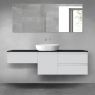 Oltens Vernal bathroom furniture set 160 cm with countertop, matte grey/matte black 68425700 zdj.1