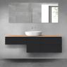 Oltens Vernal bathroom furniture set 160 cm with countertop, matte black/oak 68426300 zdj.1