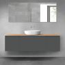 Oltens Vernal bathroom furniture set 160 cm with countertop, matte graphite/oak 68446400 zdj.1