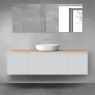 Oltens Vernal bathroom furniture set 160 cm with countertop, matte grey/oak 68446700 zdj.1