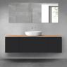 Oltens Vernal bathroom furniture set 160 cm with countertop, matte black/oak 68446300 zdj.1