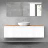 Oltens Vernal bathroom furniture set 160 cm with countertop, white gloss/oak 68448000 zdj.1