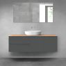 Oltens Vernal bathroom furniture set 140 cm with countertop, matte graphite/oak 68274400 zdj.1