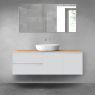 Oltens Vernal bathroom furniture set 140 cm with countertop, matte grey/oak 68274700 zdj.1