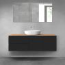 Oltens Vernal bathroom furniture set 140 cm with countertop, matte black/oak 68274300 zdj.1