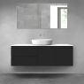 Oltens Vernal bathroom furniture set 140 cm with countertop, matte black/white gloss 68275300 zdj.1