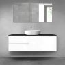 Oltens Vernal bathroom furniture set 140 cm with countertop, white gloss/matte black 68275000 zdj.1