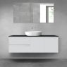 Oltens Vernal bathroom furniture set 140 cm with countertop, matte grey/matte black 68276700 zdj.1