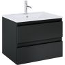 Oltens Vernal wall-mounted base unit 60 cm with a washbasin, matte black/white gloss 68461300 zdj.1