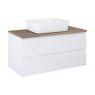 Oltens Vernal szafka 100 cm podumywalkowa wisząca z blatem biały połysk/dąb 60002060 zdj.1