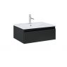 Oltens Vernal Set: Waschbecken mit Schrank 60 cm weiß/schwarz matt 68004300 zdj.1