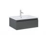 Oltens Vernal Set: Waschbecken mit Schrank 60 cm weiß/grafitfarben matt 68004400 zdj.1