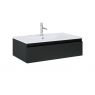Oltens Vernal Set: Waschbecken mit Schrank 80 cm weiß/schwarz matt 68006300 zdj.1