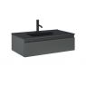 Oltens Vernal Set: Waschbecken mit Schrank 80 cm schwarz matt/grafitfarben matt 68007400 zdj.1