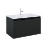 Oltens Vernal Set: Waschbecken mit Schrank 80 cm weiß/schwarz matt 68014300 zdj.1