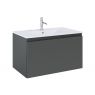 Oltens Vernal Set: Waschbecken mit Schrank 80 cm weiß/grafitfarben matt 68014400 zdj.1