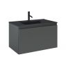 Oltens Vernal Set: Waschbecken mit Schrank 80 cm schwarz matt/grafitfarben matt 68015400 zdj.1