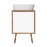 Oltens Hedvig washbasin cabinet 50 cm wall-mounted with shelf white gloss/natural oak 60203060 zdj.1