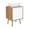 Oltens Hedvig washbasin cabinet 50 cm wall-mounted with shelf white gloss/natural oak 60203060 zdj.4