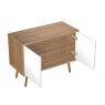 Oltens Hedvig washbasin cabinet 95 cm wall-mounted with shelf white gloss/natural oak 60204060 zdj.5