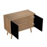 Oltens Hedvig washbasin cabinet 95 cm wall-mounted with shelf black matte/natural oak 60204360 zdj.5