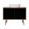 Oltens Hedvig washbasin cabinet 95 cm wall-mounted with shelf black matte/natural oak 60204360 zdj.1