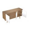 Oltens Hedvig washbasin cabinet 140 cm wall-mounted with shelf white gloss/natural oak 60205060 zdj.7
