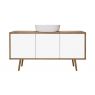 Oltens Hedvig washbasin cabinet 140 cm wall-mounted with shelf white gloss/natural oak 60205060 zdj.1