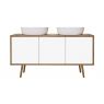 Oltens Hedvig washbasin cabinet 140 cm wall-mounted with shelf white gloss/natural oak 60205060 zdj.4