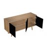 Oltens Hedvig washbasin cabinet 140 cm wall-mounted with shelf black matte/natural oak 60205360 zdj.7