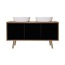 Oltens Hedvig washbasin cabinet 140 cm wall-mounted with shelf black matte/natural oak 60205360 zdj.4