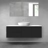 Oltens Vernal bathroom furniture set 140 cm with countertop, matte black/white gloss 68276300 zdj.1